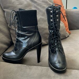 Black Cole Haan lace up boots